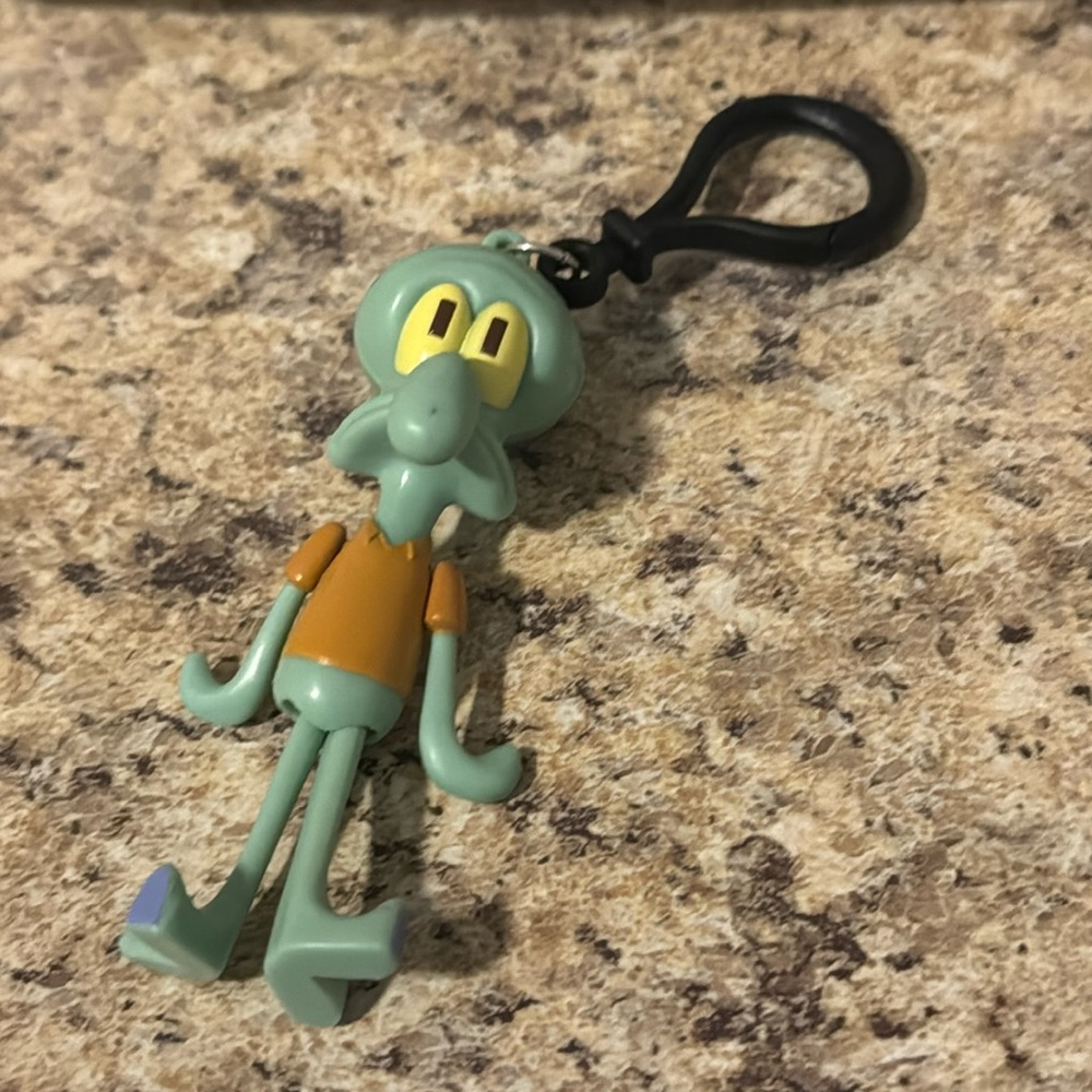 SpongeBob Squidward plastic clip Keychain